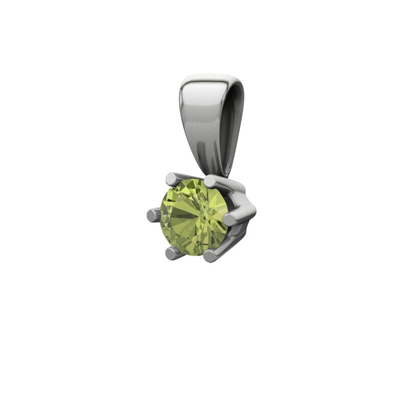 Peridot Weißgoldhalskette Jamaica, Weißgold 585, von vorn