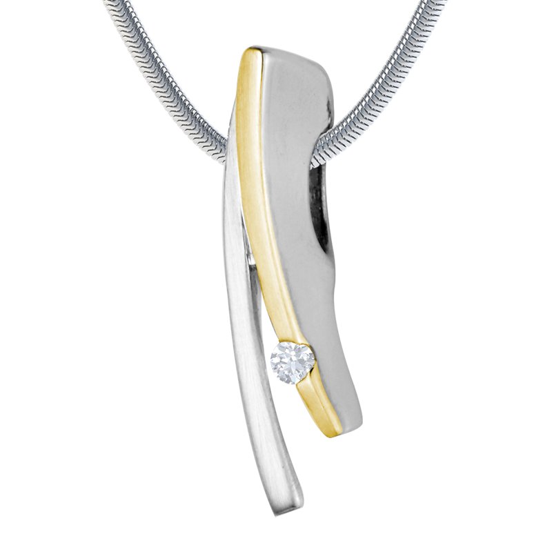 Diamanthalskette Julien Schaal, Sterlingsilber 925, von vorn