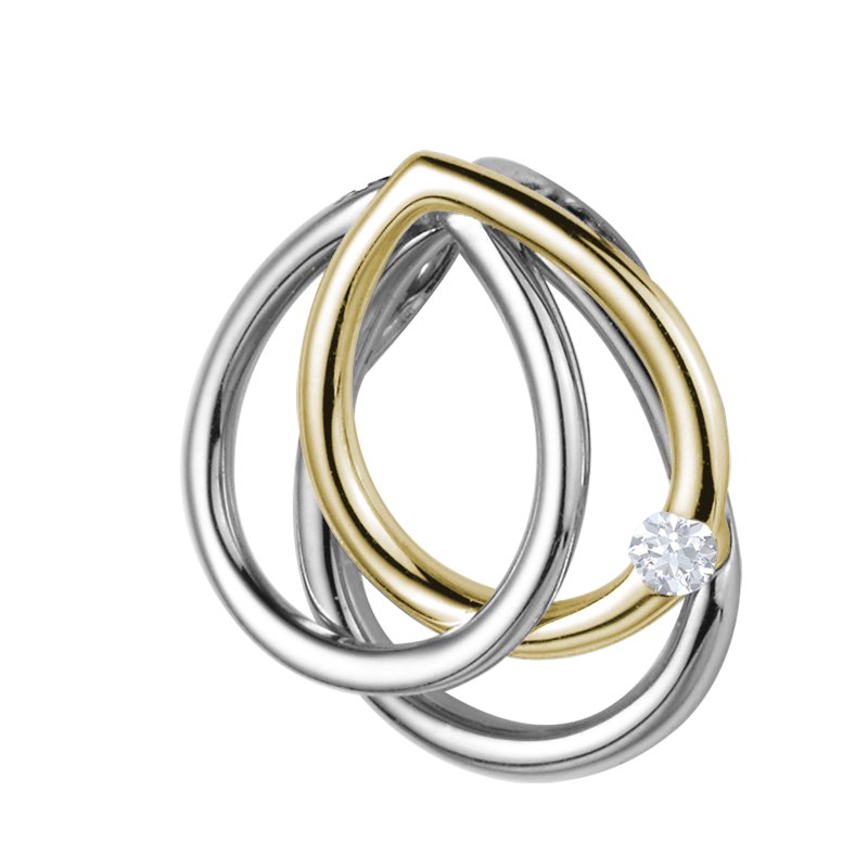 Diamanthalskette Juno, Gelbgold 585, von vorn