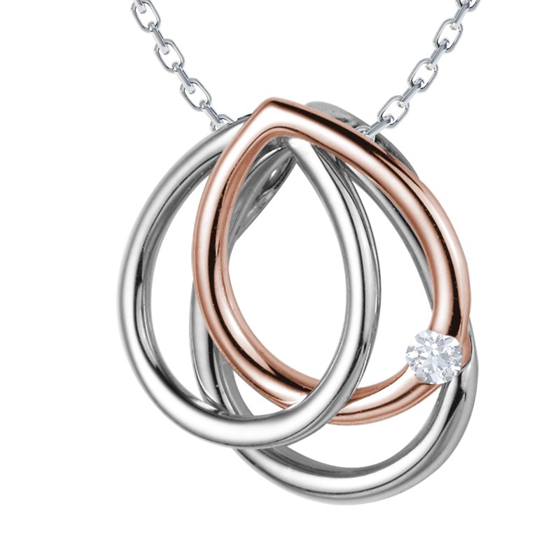 Diamanthalskette Juno, Rotgold 750, von vorn