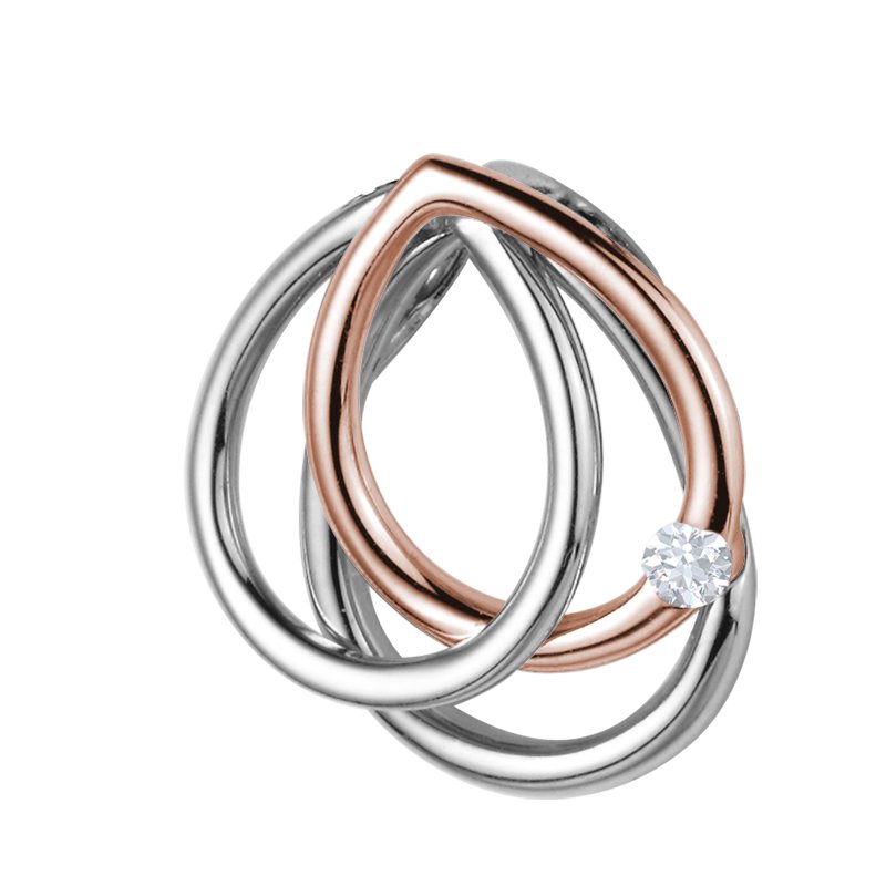 Diamanthalskette Juno, Rotgold 585, von vorn