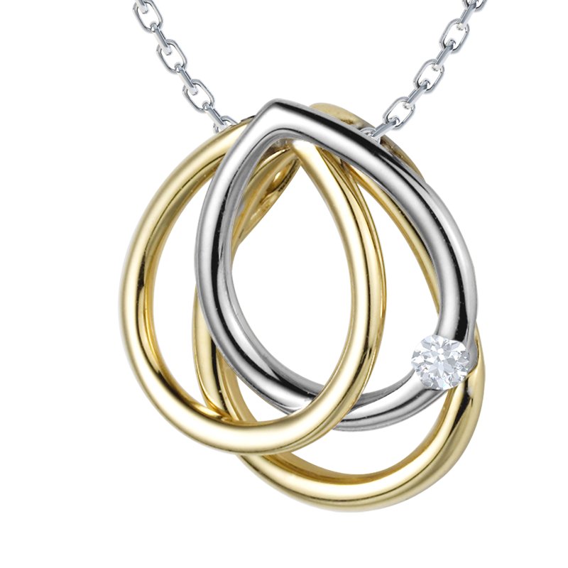 Diamanthalskette Juno, Weißgold 585, von vorn