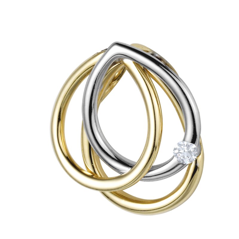 Diamanthalskette Juno, Weißgold 585, von vorn