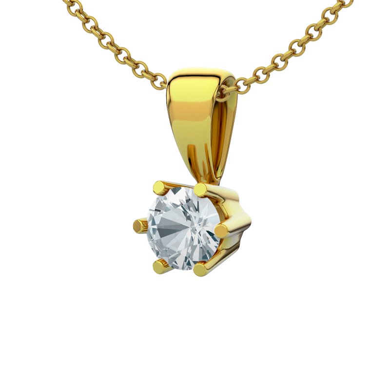Aquamarin Gelbgoldhalskette Ko Samui, Gelbgold 585, von vorn