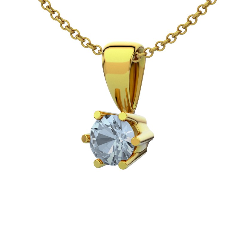 Blauer Topas Gelbgoldhalskette Ko Samui, Gelbgold 585, von vorn