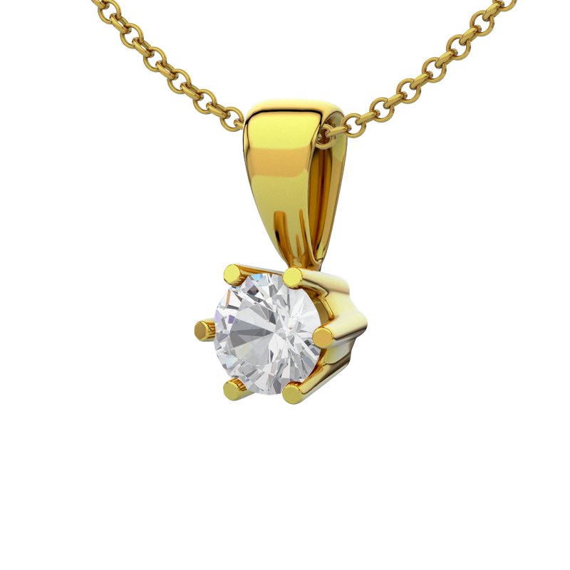 Zirkonia Gelbgoldhalskette Ko Samui, Gelbgold 585, von vorn