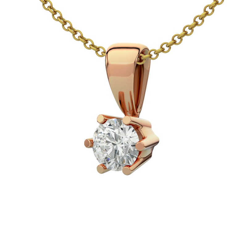 Diamanthalskette Ko Samui, Rotgold 585, von vorn