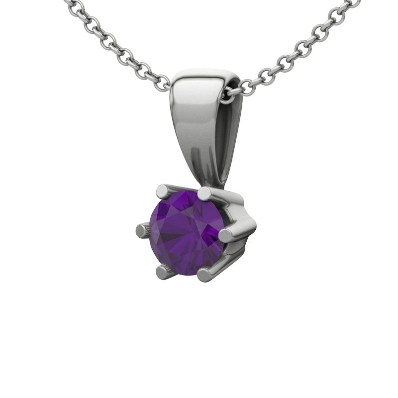 Amethyst Sterlingsilberhalskette Ko Samui, Sterlingsilber 925, von vorn