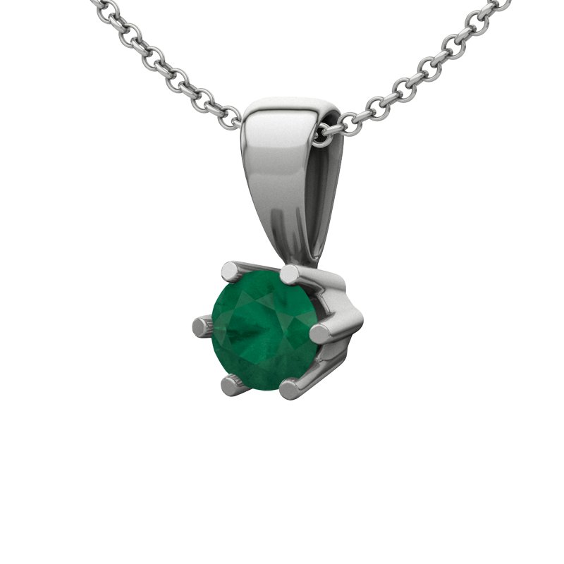 Smaragd Sterlingsilberhalskette Ko Samui, Sterlingsilber 925, von vorn