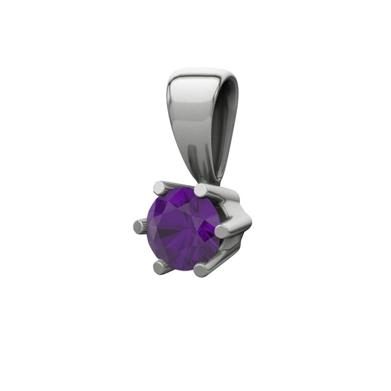 Amethyst Weißgoldhalskette Ko Samui, Weißgold 375, von vorn