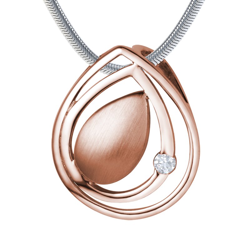 Diamanthalskette L'Avenir, Rotgold 750, von vorn