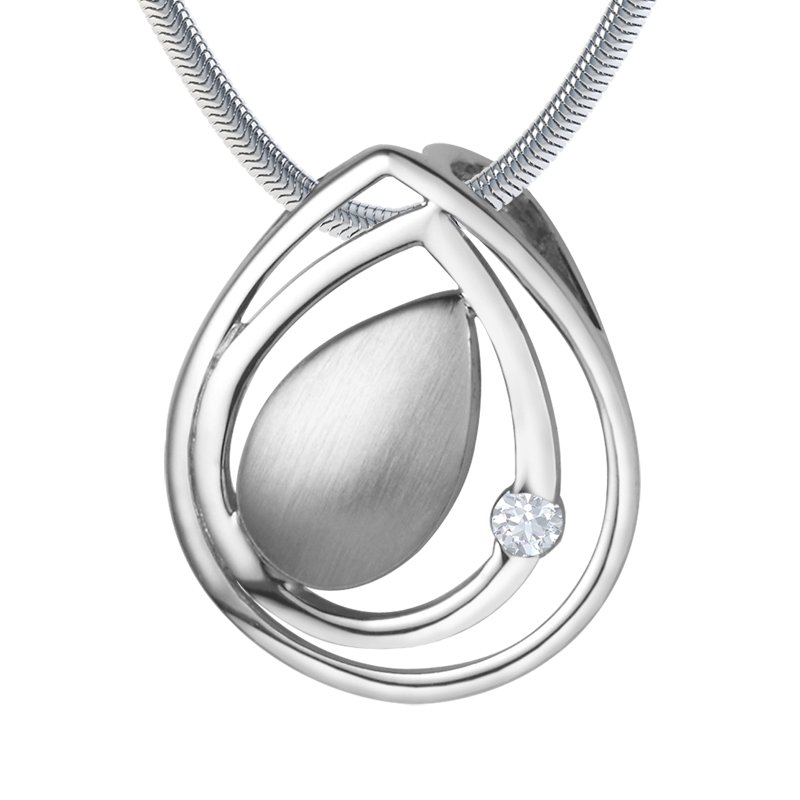 Diamanthalskette L'Avenir, Sterlingsilber 925, von vorn