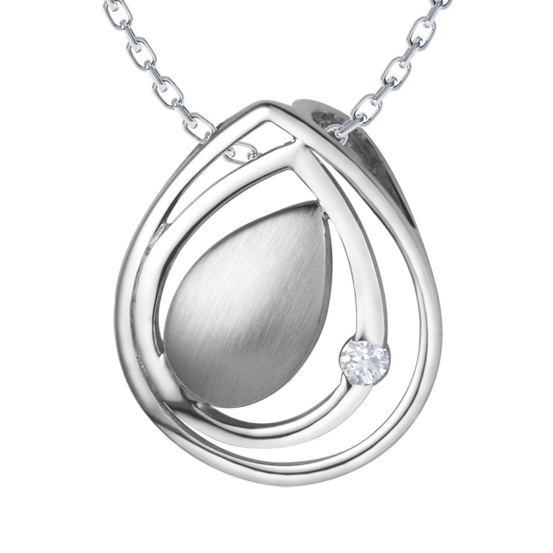 Diamanthalskette L'Avenir, Weißgold 750, von vorn