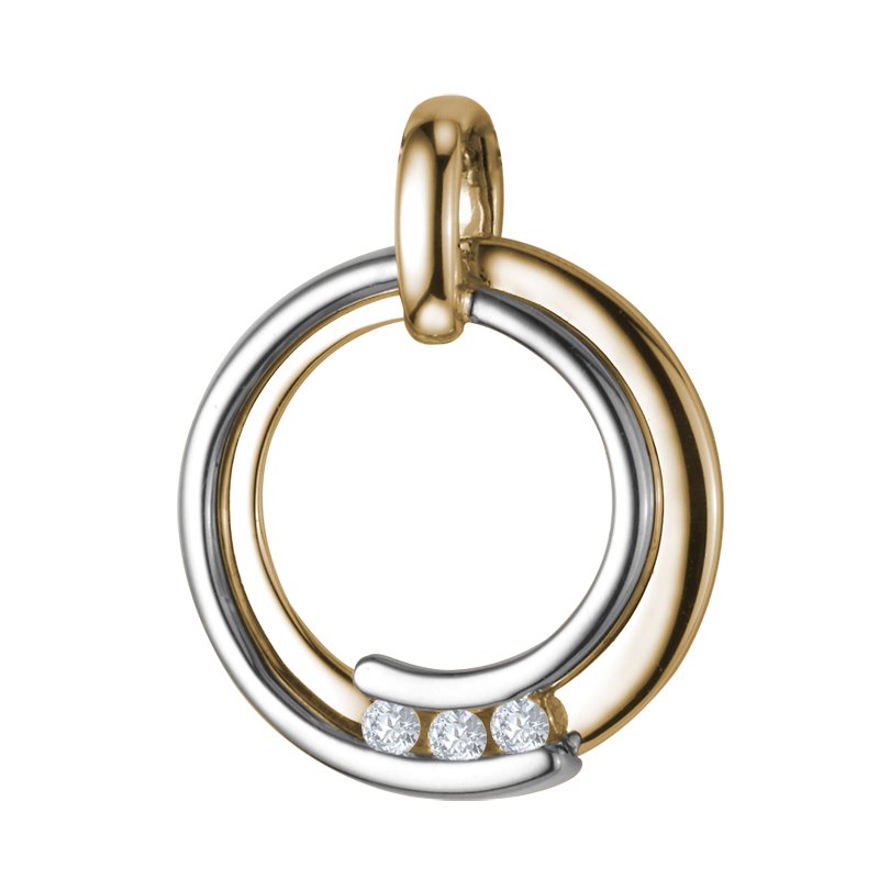 Diamanthalskette La Vierge, Gelbgold 750, von vorn