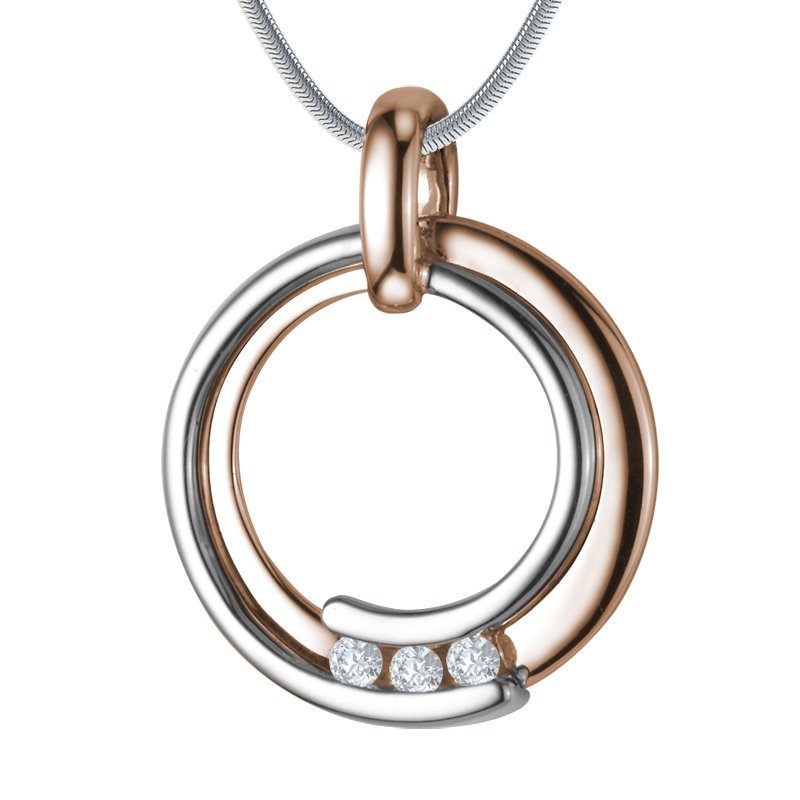 Diamanthalskette La Vierge, Rotgold 750, von vorn
