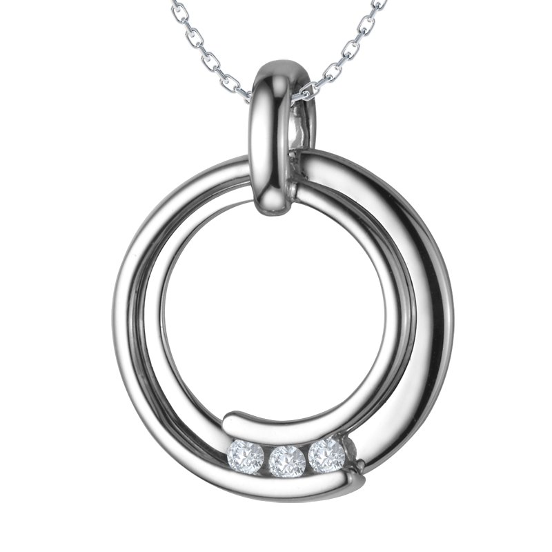 Diamanthalskette La Vierge, Sterlingsilber 925, von vorn