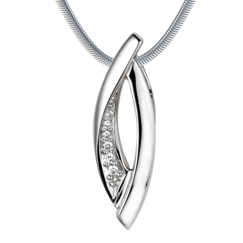 Diamanthalskette Landskroon, Weißgold 585, von vorn