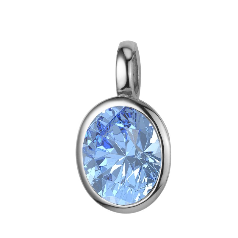 Blauer Topas Sterlingsilberhalskette Lazanou, Sterlingsilber 925, von vorn