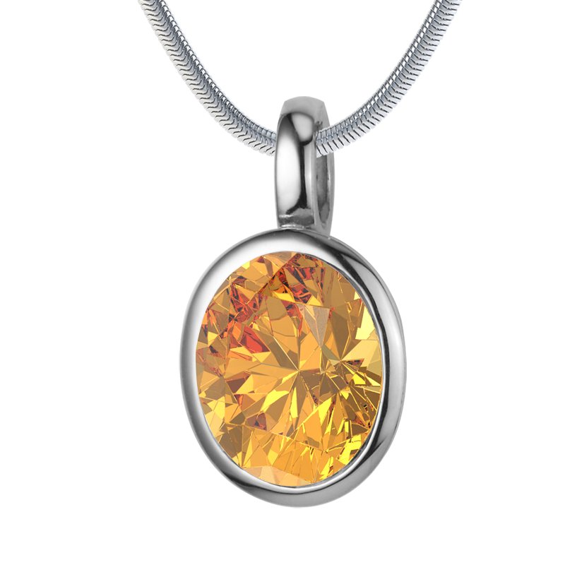 Citrin Sterlingsilberhalskette Lazanou, Sterlingsilber 925, von vorn