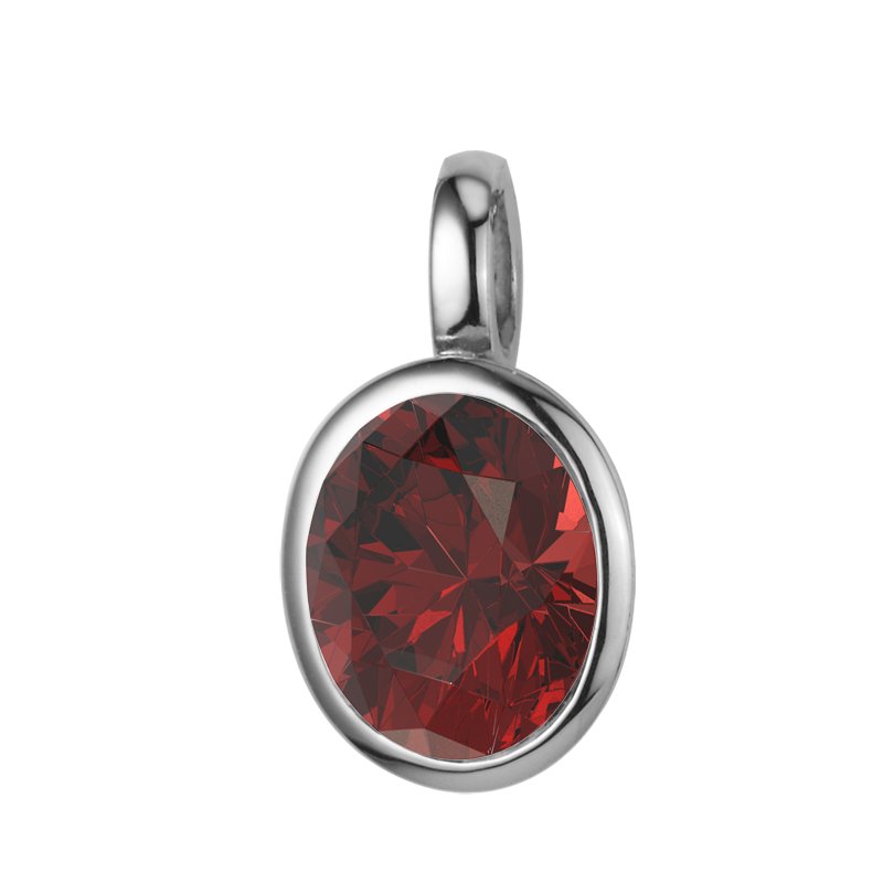 Granat Sterlingsilberhalskette Lazanou, Sterlingsilber 925, von vorn