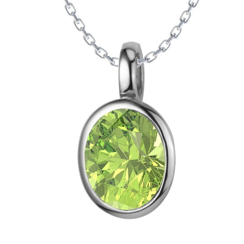 Peridot Sterlingsilberhalskette Lazanou, Sterlingsilber 925, von vorn