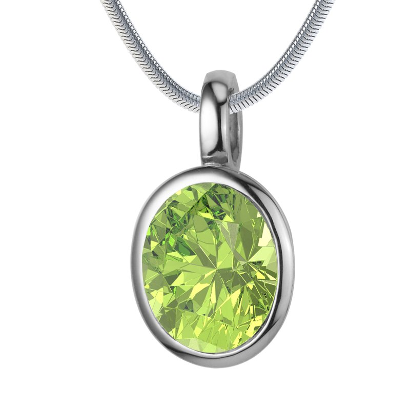 Peridot Sterlingsilberhalskette Lazanou, Sterlingsilber 925, von vorn