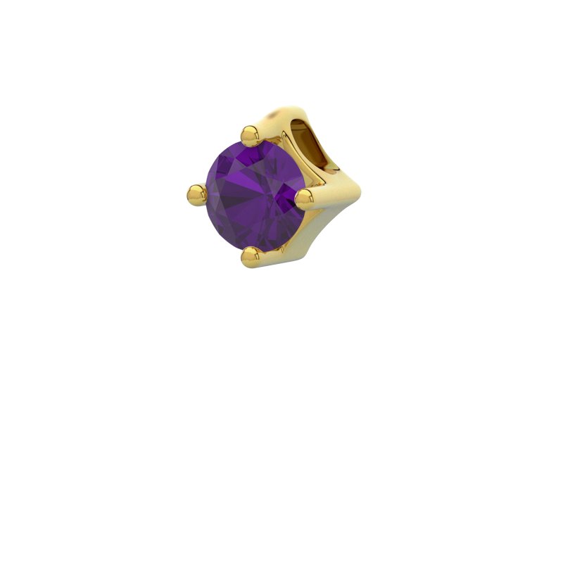 Amethyst Gelbgoldhalskette Lissabon, Gelbgold 375, von vorn