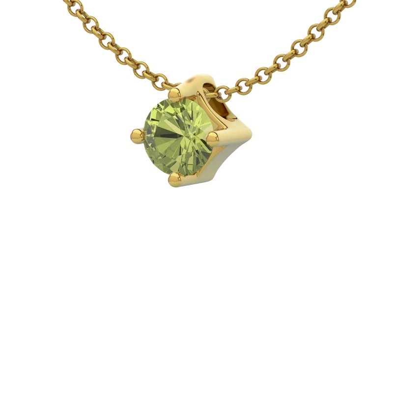 Peridot Gelbgoldhalskette Lissabon, Gelbgold 585, von vorn