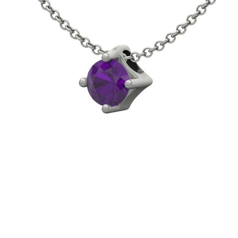 Amethyst Sterlingsilberhalskette Lissabon, Sterlingsilber 925, von vorn