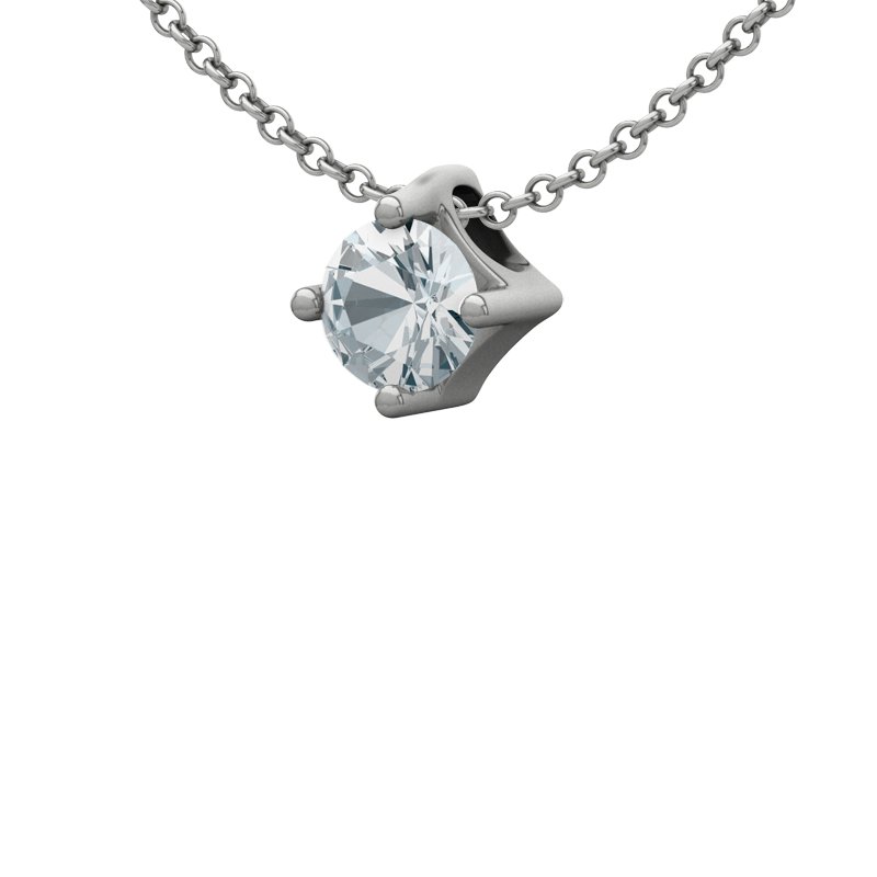 Aquamarin Sterlingsilberhalskette Lissabon, Sterlingsilber 925, von vorn