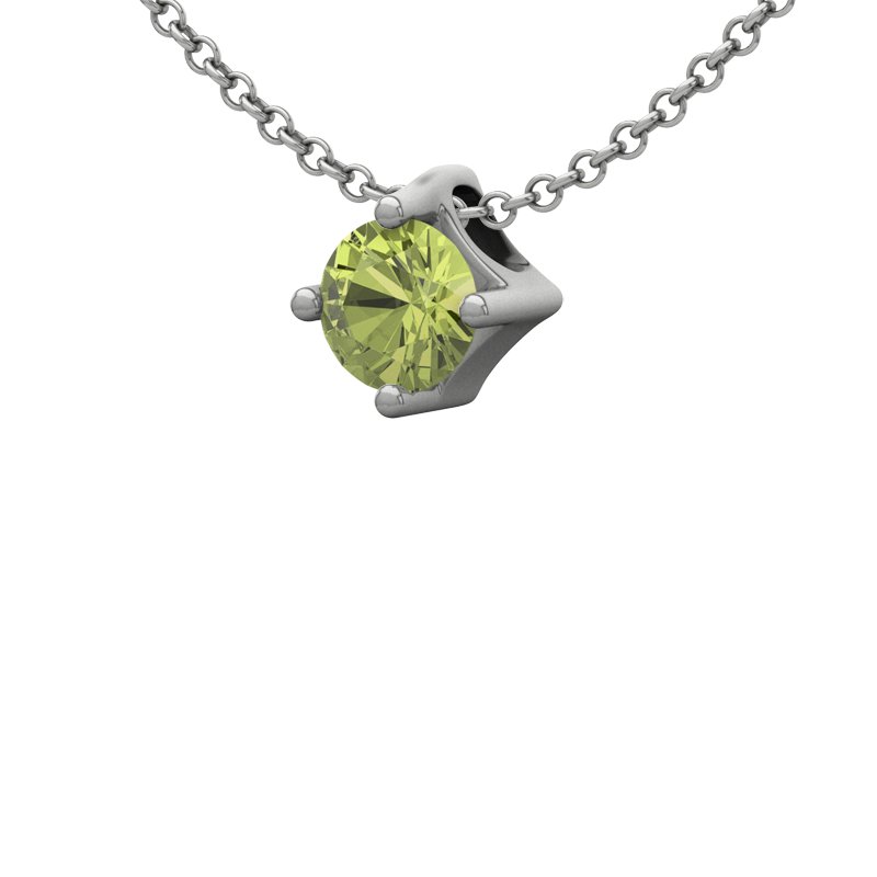 Peridot Sterlingsilberhalskette Lissabon, Sterlingsilber 925, von vorn