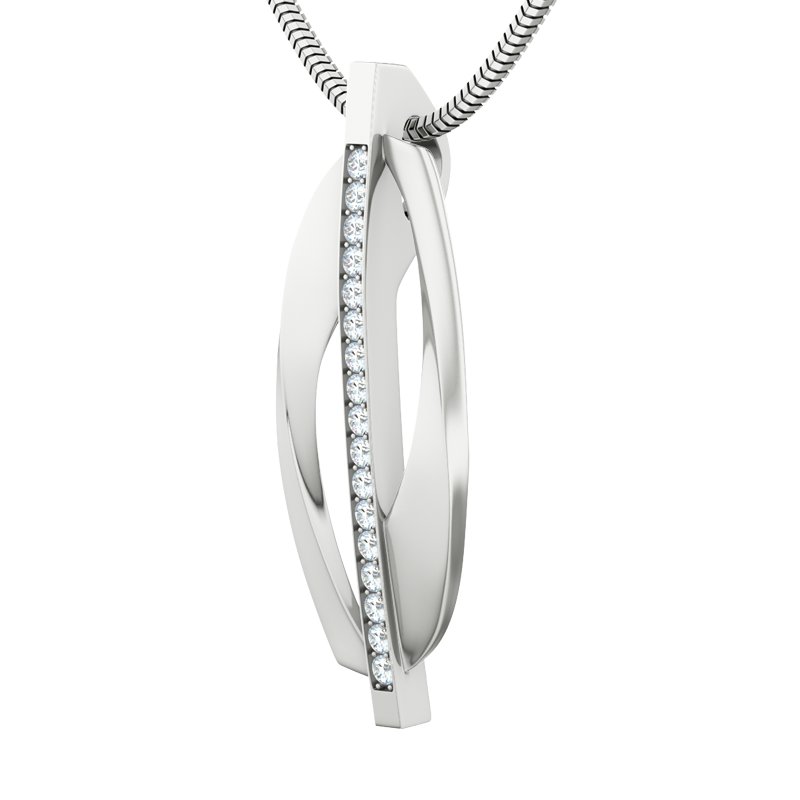 Diamanthalskette Lomé, Sterlingsilber 925, von vorn