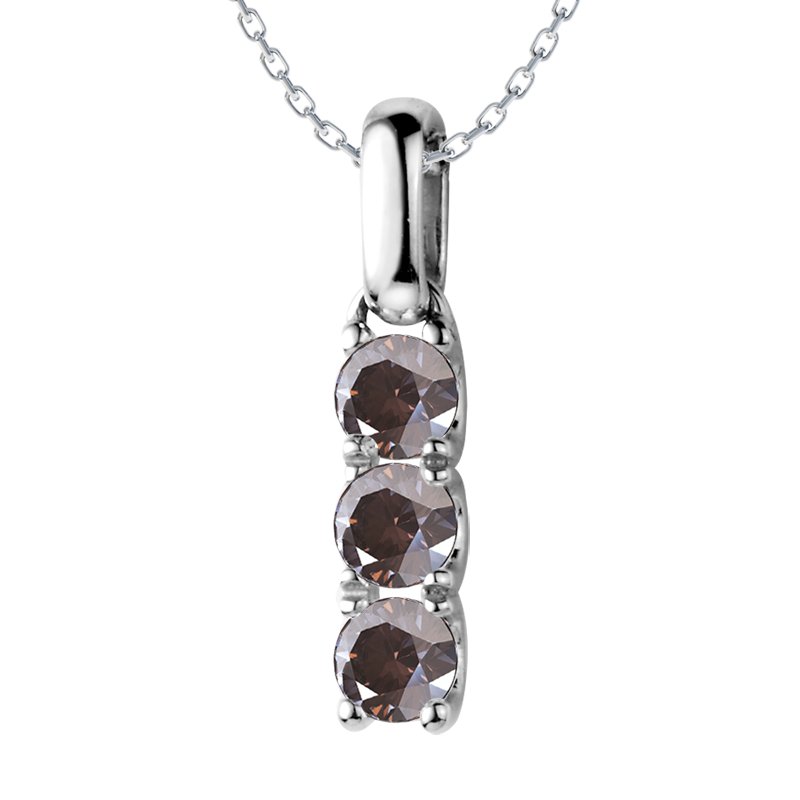 Rauchquarz Sterlingsilberhalskette Lucie, Sterlingsilber 925, von vorn