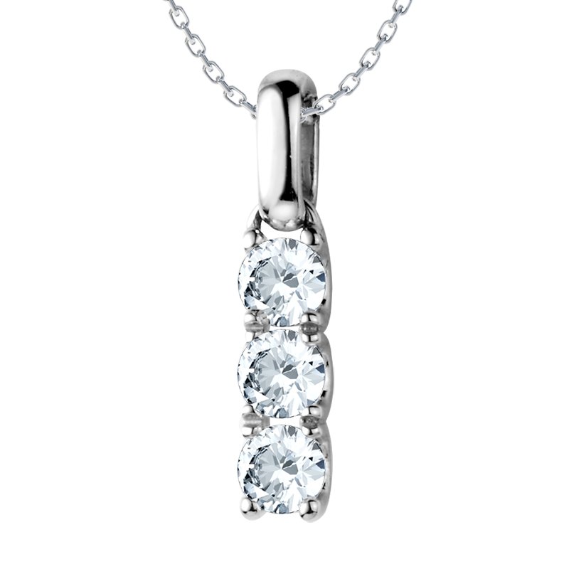 Zirkonia Sterlingsilberhalskette Lucie, Sterlingsilber 925, von vorn