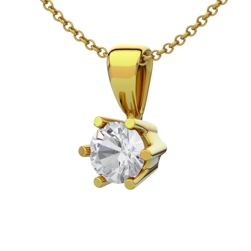 Zirkonia Gelbgoldhalskette Lugo, Gelbgold 585, von vorn