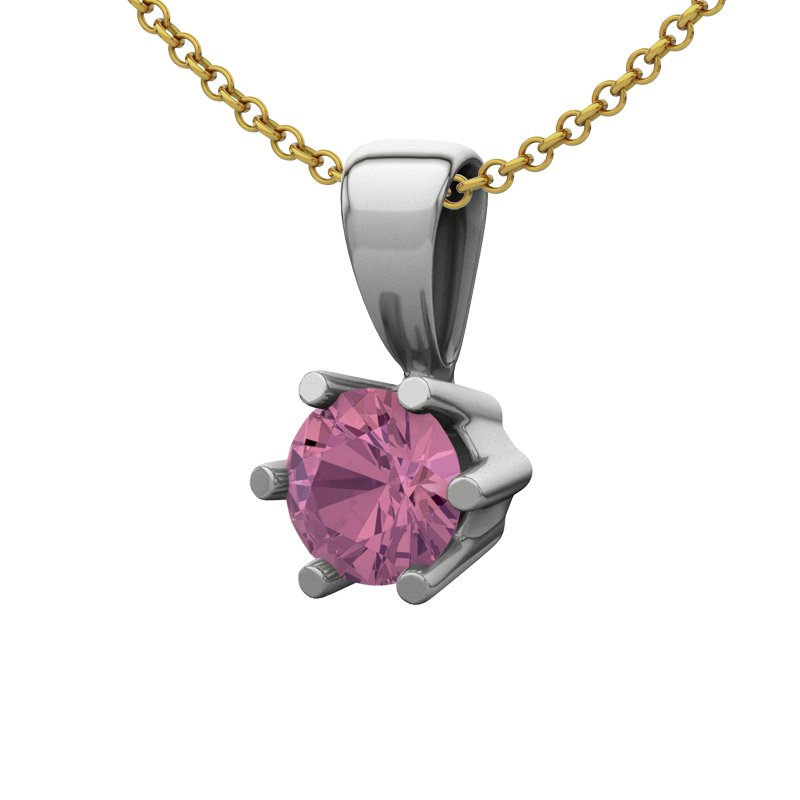 Pinker Turmalin Sterlingsilberhalskette Lugo, Sterlingsilber 925, von vorn