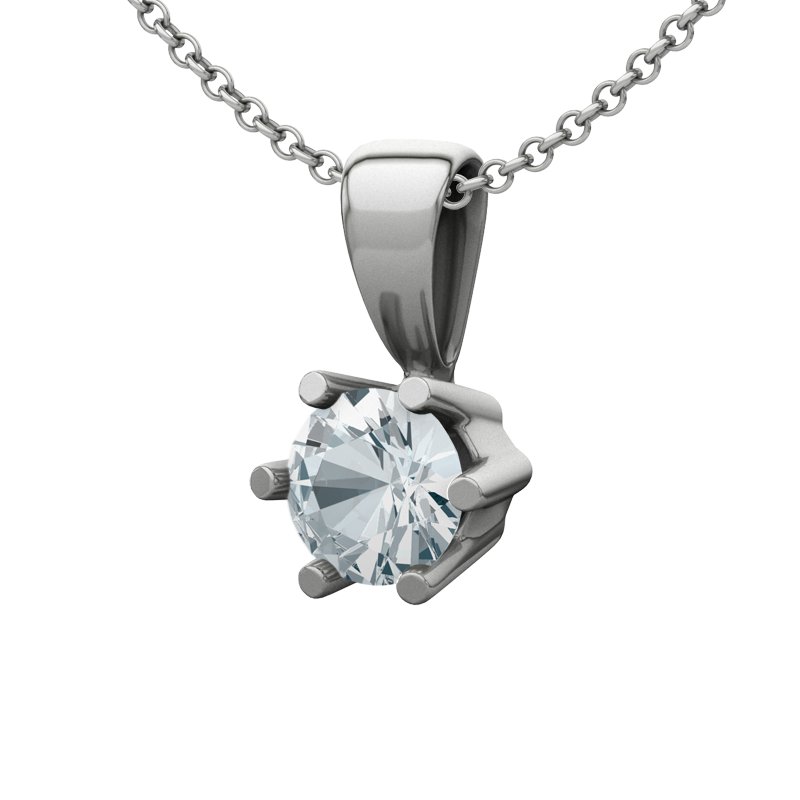Aquamarin Weißgoldhalskette Lugo, Weißgold 585, von vorn
