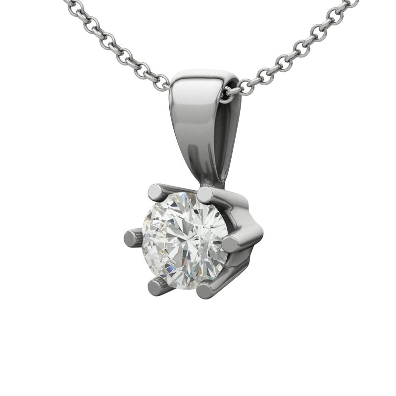 Diamanthalskette Lugo, Weißgold 585, von vorn