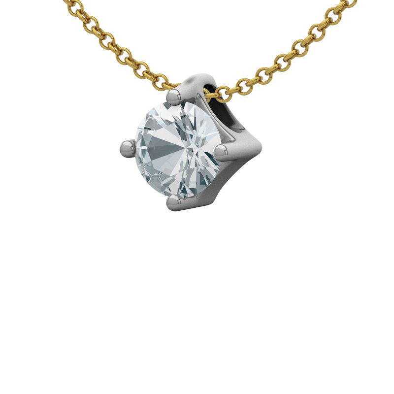 Aquamarin Sterlingsilberhalskette Luton, Sterlingsilber 925, von vorn