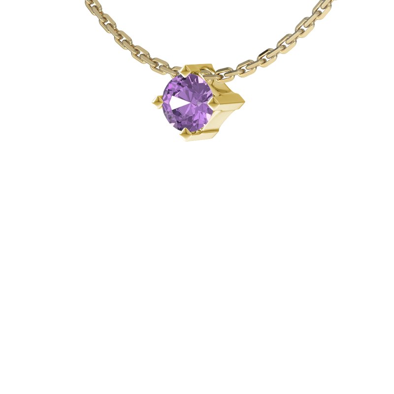 Amethyst Gelbgoldhalskette Luxor, Gelbgold 585, von vorn