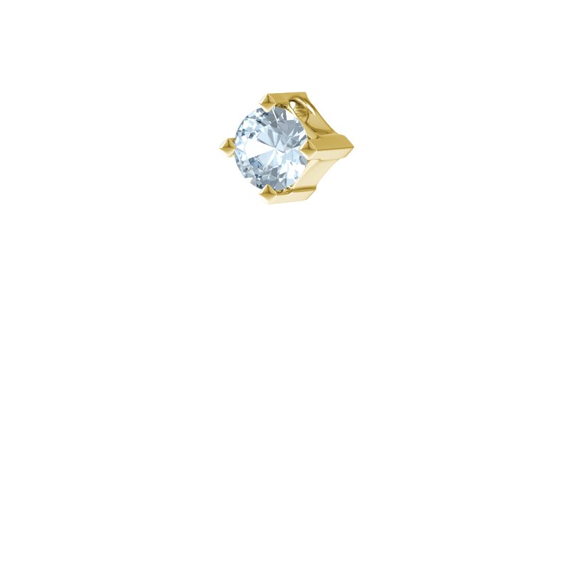 Aquamarin Gelbgoldhalskette Luxor, Gelbgold 375, von vorn