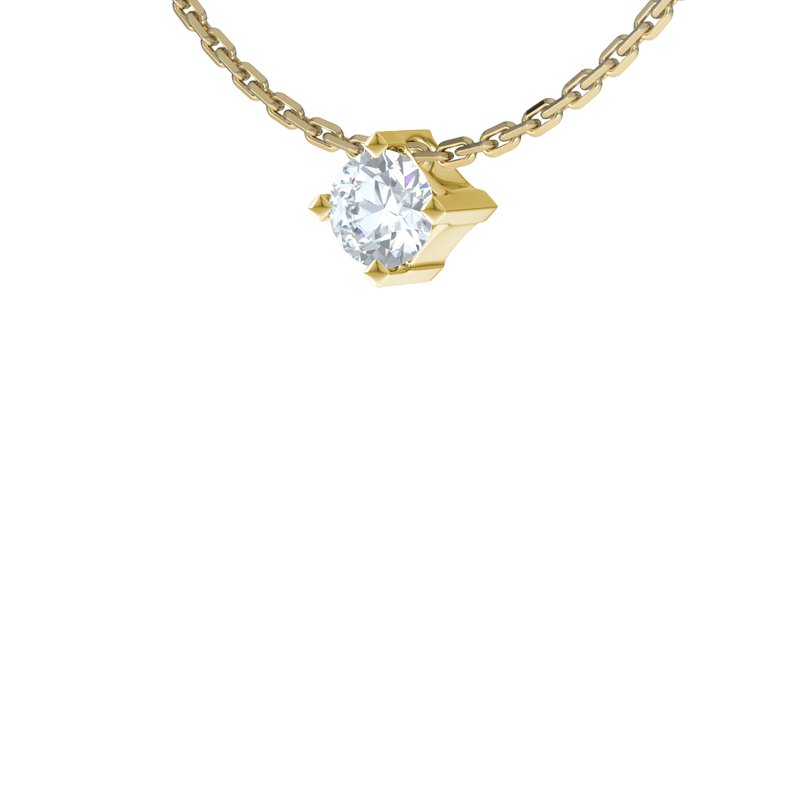 Diamanthalskette Luxor, Gelbgold 585, von vorn