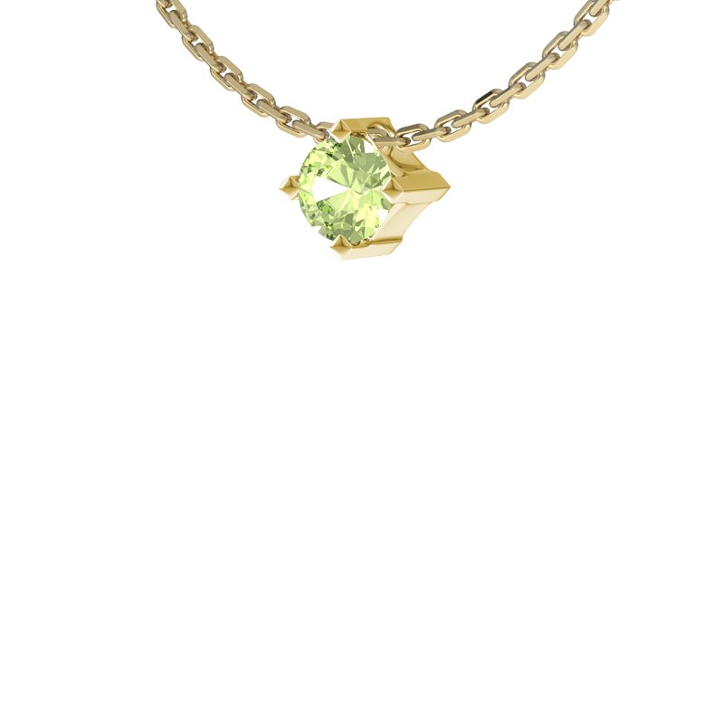 Peridot Gelbgoldhalskette Luxor, Gelbgold 585, von vorn