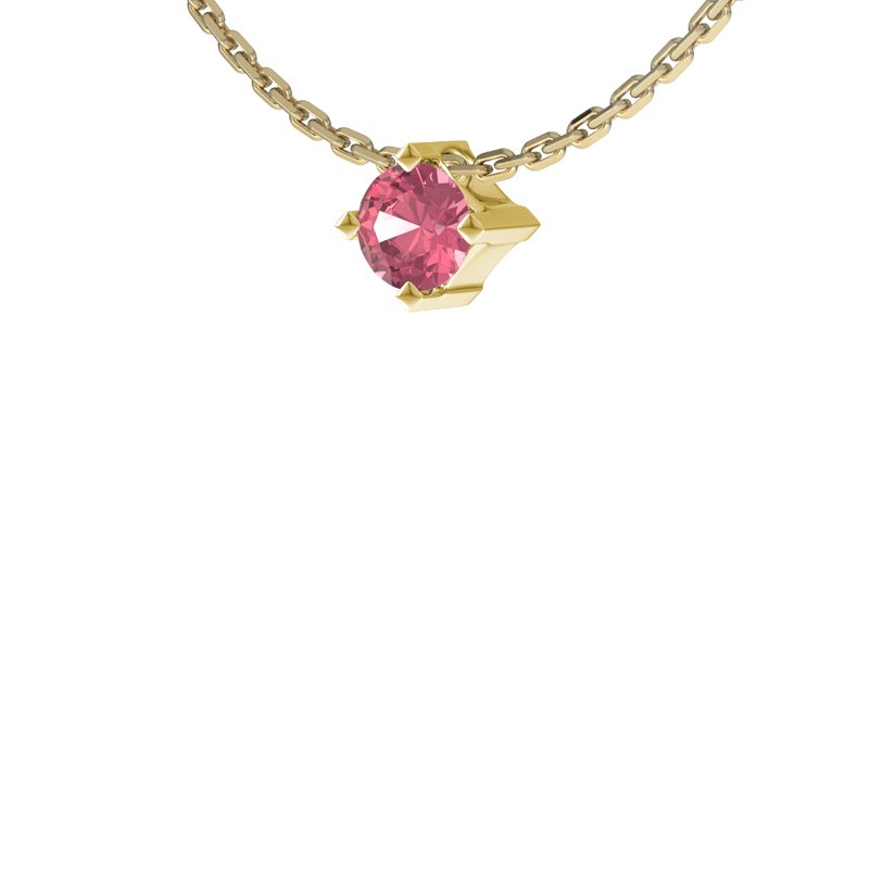 Rubin Gelbgoldhalskette Luxor, Gelbgold 585, von vorn
