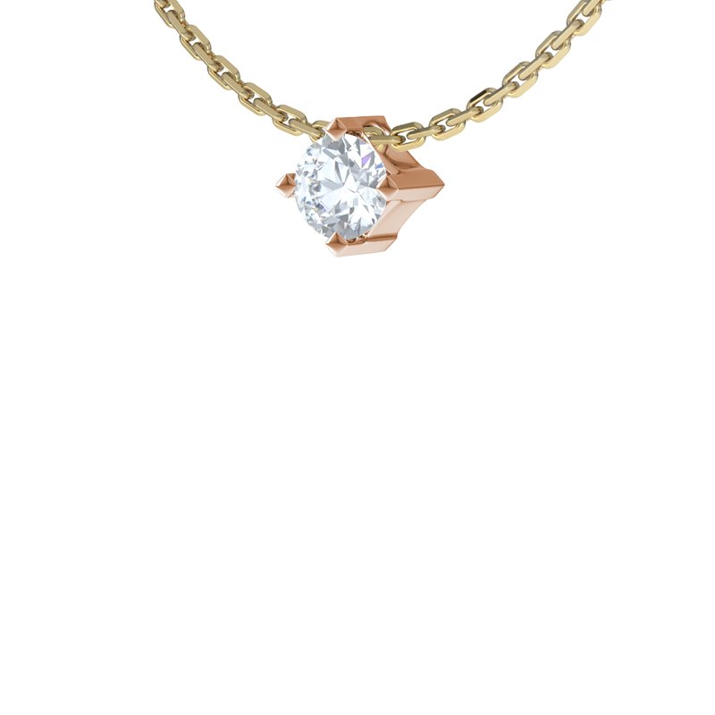 Diamanthalskette Luxor, Rotgold 750, von vorn