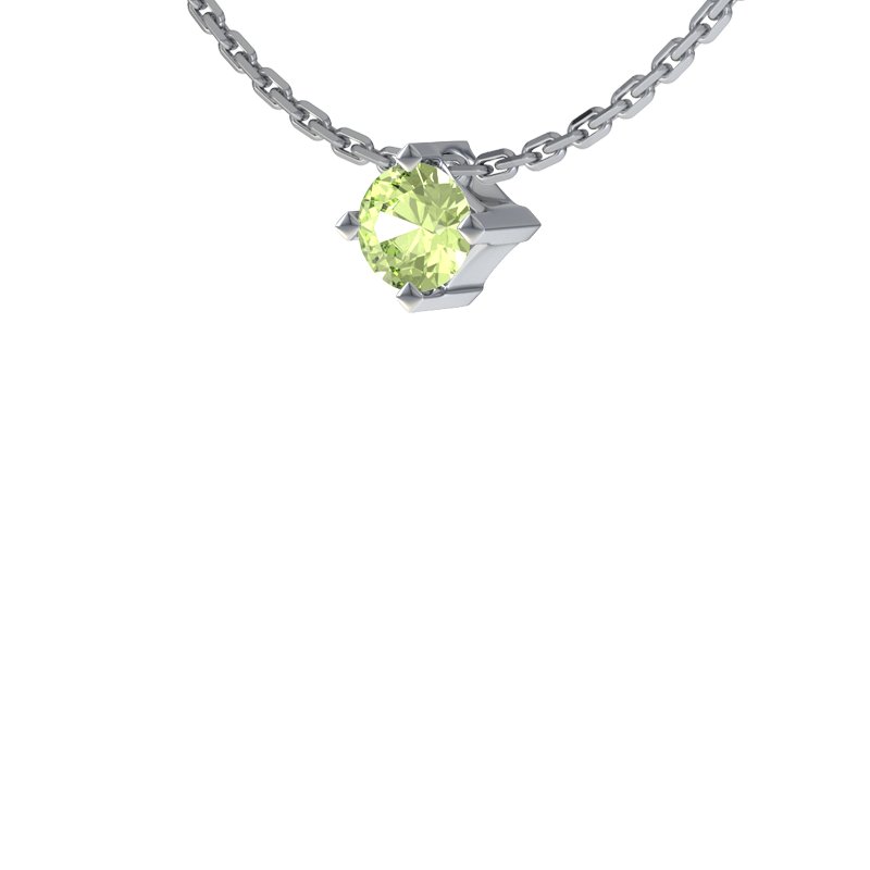 Peridot Sterlingsilberhalskette Luxor, Sterlingsilber 925, von vorn