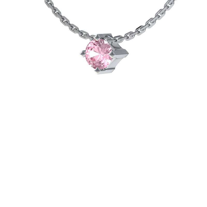 Pinker Turmalin Sterlingsilberhalskette Luxor, Sterlingsilber 925, von vorn