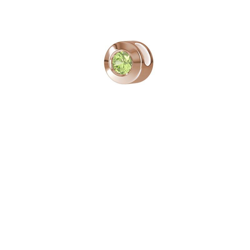 Peridot Rotgoldhalskette Lyon, Rotgold 750, von vorn