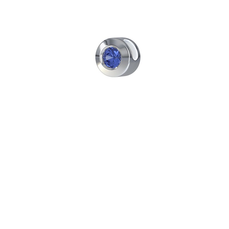 Blauer Saphir Sterlingsilberhalskette Lyon, Sterlingsilber 925, von vorn