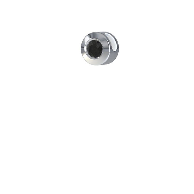 Diamant Schwarz Sterlingsilberhalskette Lyon, Sterlingsilber 925, von vorn